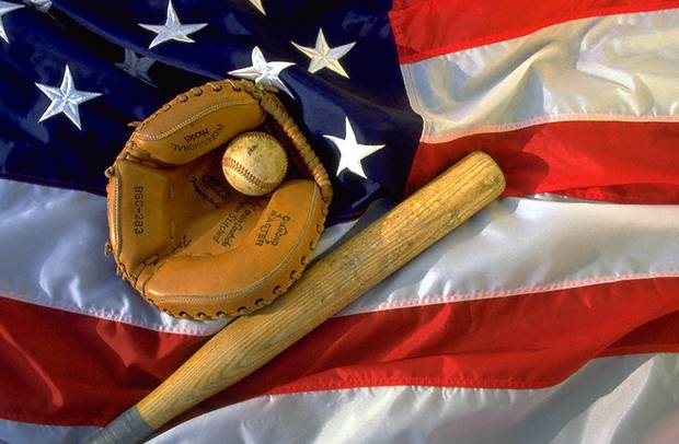 Baseball and Flag